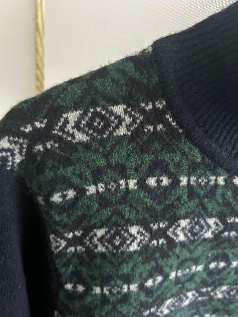 JW Anderson x Uniqlo Sweater Womens L Turtleneck Wool Fisherman Fair Isle - Picture 2 of 11